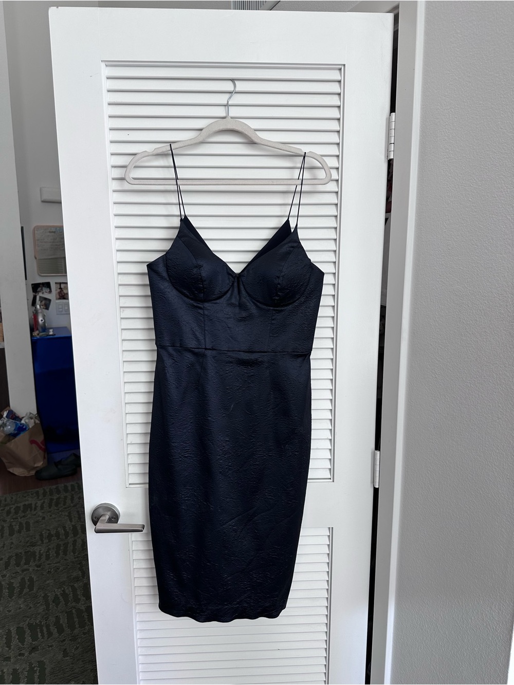 Zimmermann Black/blue Textured Midi Slip Dress
